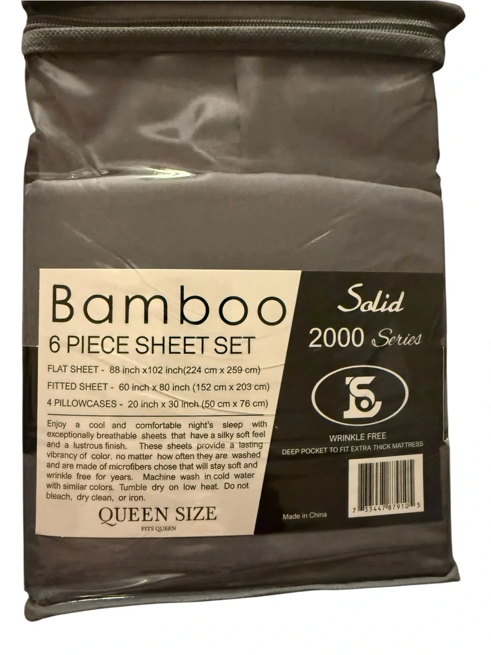 BAMBOO 6-Piece Sheet Set - Charcoal Gray